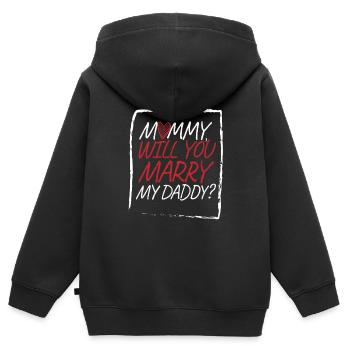 Mom Wants Dad Marry Engagement - Kids Premium Organic Zip-up Hoodie - black - Back - AI Model Kid Male (0cm)