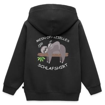 Mein Offizielles Schlafshirt - Kinder Premium Organic Zip Hoodie - Schwarz - Hinten - AI Model Kid Male (0cm)