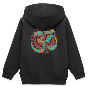 Namaste Om - Sweat Premium à capuche zippé enfant bio - noir - Dos - AI Model Kid Male (0cm)