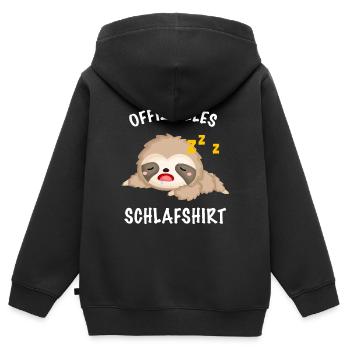 Offizielles Schlafshirt - Kinder Premium Organic Zip Hoodie - Schwarz - Hinten - AI Model Kid Male (0cm)