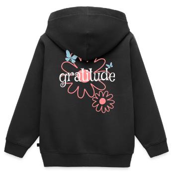Motivating sayings Beautiful saying Gratitude - Kids Premium Organic Zip-up Hoodie - black - Back - AI Model Kid Male (0cm)