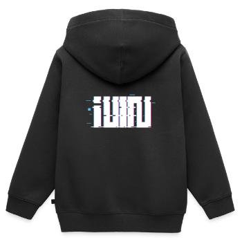 Gidle logo glitch - Kids Premium Organic Zip-up Hoodie - black - Back - AI Model Kid Male (0cm)