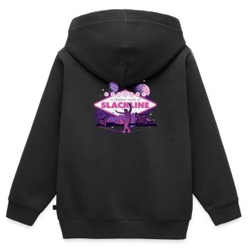 Slackline, Urban & Lifestyle - Kinder Premium Organic Zip Hoodie - Schwarz - Hinten - AI Model Kid Male (0cm)
