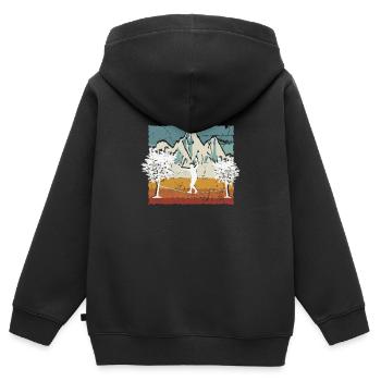 Slackline, Balance Sport - Kinder Premium Organic Zip Hoodie - Schwarz - Hinten - AI Model Kid Male (0cm)