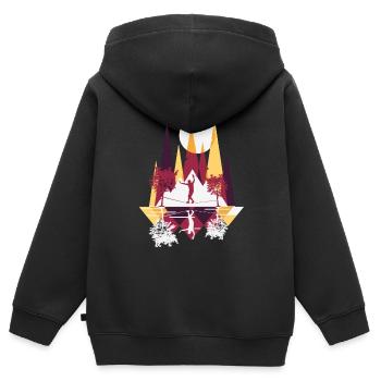 Slackline, Balance Sport - Kinder Premium Organic Zip Hoodie - Schwarz - Hinten - AI Model Kid Male (0cm)