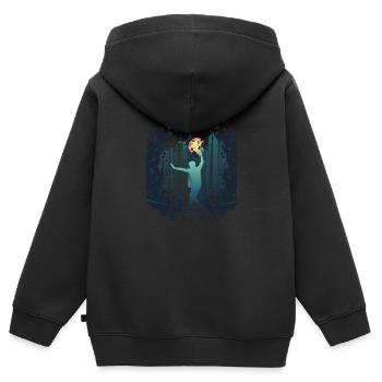 Slackline, Urbain, Lifestyle & City - Sweat Premium à capuche zippé enfant bio - noir - Dos - AI Model Kid Male (0cm)
