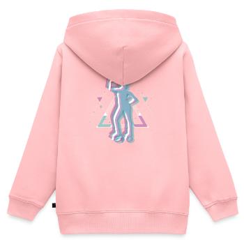Vaporwave Weltall Jump Shoes Fitness - Sweat Premium à capuche zippé enfant bio - rose - Dos - AI Model Kid Female (0cm)