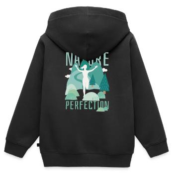 Jump Shoes Fitness Fitness Femme - Sweat Premium à capuche zippé enfant bio - noir - Dos - AI Model Kid Male (0cm)