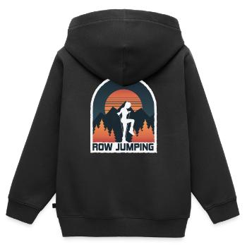 Rope Jumping Rope Jumping Frau - Kinder Premium Organic Zip Hoodie - Schwarz - Hinten - AI Model Kid Male (0cm)