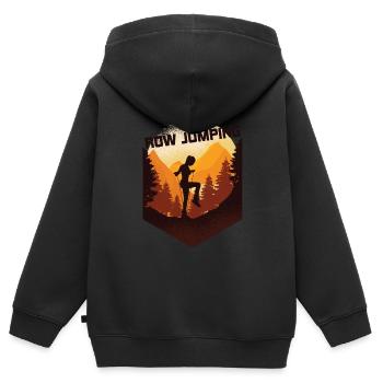 Rope Jumping Rope Jumping Frau - Kinder Premium Organic Zip Hoodie - Schwarz - Hinten - AI Model Kid Male (0cm)