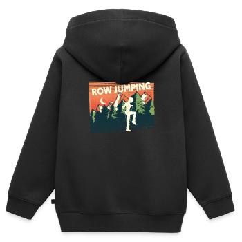 Rope Jumping Rope Jumping Frau - Kinder Premium Organic Zip Hoodie - Schwarz - Hinten - AI Model Kid Male (0cm)