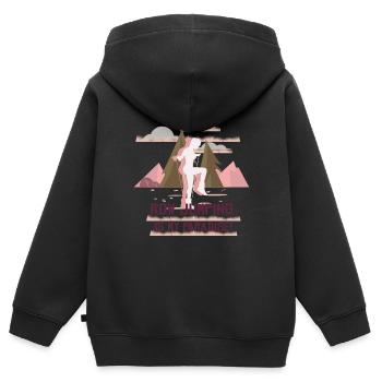 Rope Jumping Rope Jumping Frau - Kinder Premium Organic Zip Hoodie - Schwarz - Hinten - AI Model Kid Male (0cm)