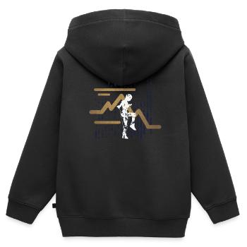 Rope Jumping Rope Jumping Frau - Kinder Premium Organic Zip Hoodie - Schwarz - Hinten - AI Model Kid Male (0cm)