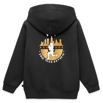 Rythme HIIT - Sweat Premium à capuche zippé enfant bio - noir - Dos - AI Model Kid Male (0cm)