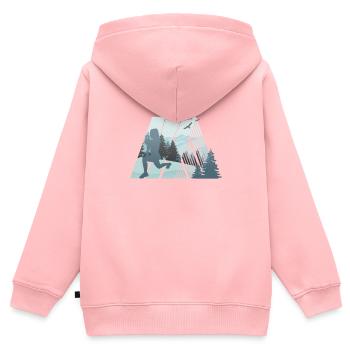 HIIT Fitness Frau - Kinder Premium Organic Zip Hoodie - Rosa - Hinten - AI Model Kid Female (0cm)
