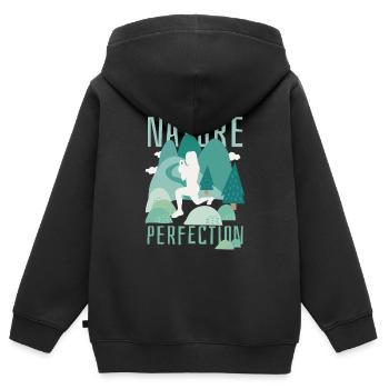 HIIT Fitness Frau - Kinder Premium Organic Zip Hoodie - Schwarz - Hinten - AI Model Kid Male (0cm)