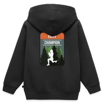 HIIT Champion - Kinder Premium Organic Zip Hoodie - Schwarz - Hinten - AI Model Kid Male (0cm)