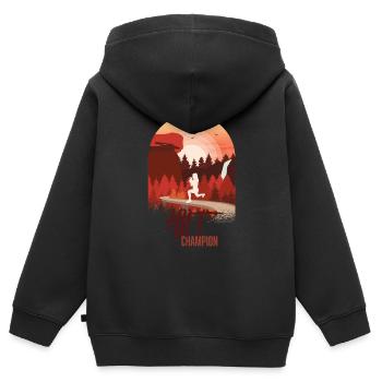 HIIT Champion - Kinder Premium Organic Zip Hoodie - Schwarz - Hinten - AI Model Kid Male (0cm)