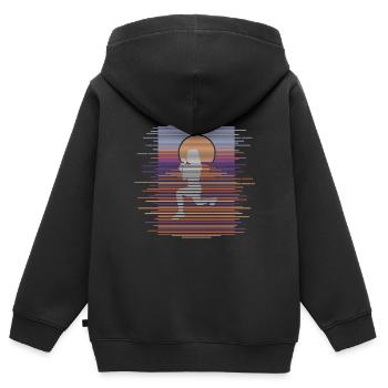 Linien HIIT - Kinder Premium Organic Zip Hoodie - Schwarz - Hinten - AI Model Kid Male (0cm)