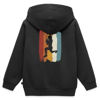Retro HIIT - Kinder Premium Organic Zip Hoodie - Schwarz - Hinten - AI Model Kid Male (0cm)