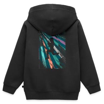 Retro HIIT - Kinder Premium Organic Zip Hoodie - Schwarz - Hinten - AI Model Kid Male (0cm)