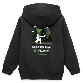 Arrowtag Passion - Sweat Premium à capuche zippé enfant bio - noir - Dos - AI Model Kid Male (0cm)