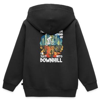 Chaos Descente - Sweat Premium à capuche zippé enfant bio - noir - Dos - AI Model Kid Male (0cm)
