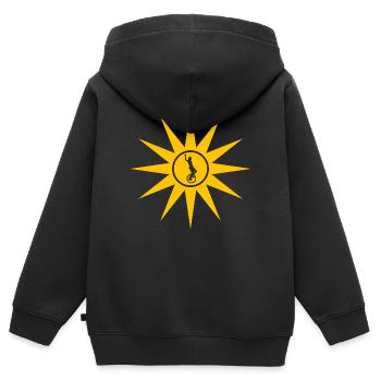 monocycle rider monocycle-fille monocycle artiste monocycle - Sweat Premium à capuche zippé enfant bio - noir - Dos - AI Model Kid Male (0cm)