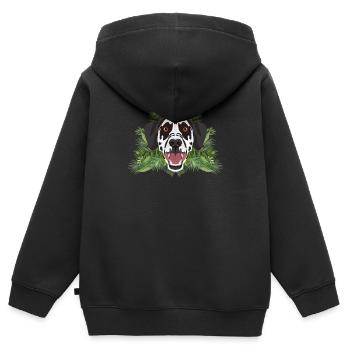 Dalmatiens tropicaux - Sweat Premium à capuche zippé enfant bio - noir - Dos - AI Model Kid Male (0cm)