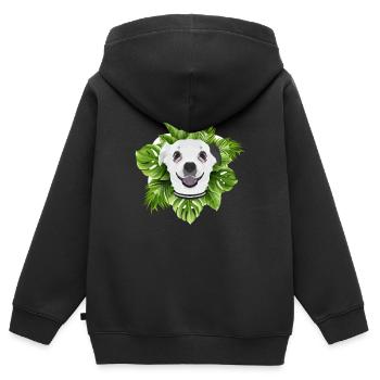 Tropical Chihuahua - Sweat Premium à capuche zippé enfant bio - noir - Dos - AI Model Kid Male (0cm)