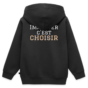 imaginer c'est choisir - Sweat Premium à capuche zippé enfant bio - noir - Dos - AI Model Kid Male (0cm)