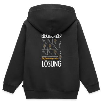 Watt, intelligente Elektroniker - Kinder Premium Organic Zip Hoodie - Schwarz - Hinten - AI Model Kid Male (0cm)