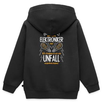 Watt, intelligente Elektroniker - Kinder Premium Organic Zip Hoodie - Schwarz - Hinten - AI Model Kid Male (0cm)