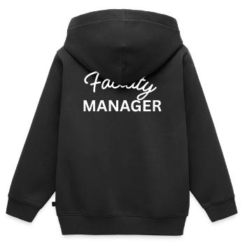 Gestionnaire d’installations - Sweat Premium à capuche zippé enfant bio - noir - Dos - AI Model Kid Male (0cm)
