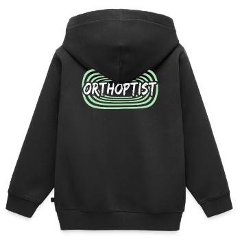 Work Orthoptist - Kids Premium Organic Zip-up Hoodie - black - Back - AI Model Kid Male (0cm)