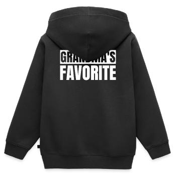 Favorite Grandchild Funny I'm Grandma's Favorite - Kinder Premium Organic Zip Hoodie - Schwarz - Hinten - AI Model Kid Male (0cm)
