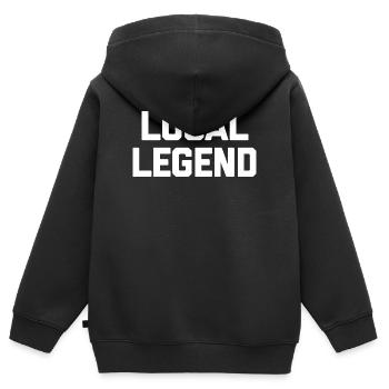 Lokale Legende Fette Typografie - Kinder Premium Organic Zip Hoodie - Schwarz - Hinten - AI Model Kid Male (0cm)