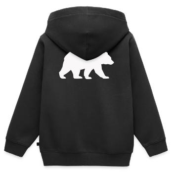 Silhouette d’ours - Sweat Premium à capuche zippé enfant bio - noir - Dos - AI Model Kid Male (0cm)