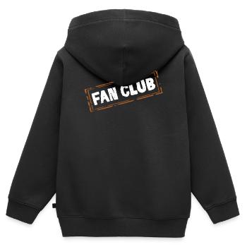Fan Club - Kinder Premium Organic Zip Hoodie - Schwarz - Hinten - AI Model Kid Male (0cm)