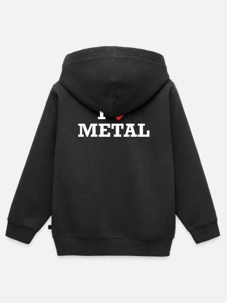 Ich Herz Metal - Kinder Premium Organic Zip Hoodie - Schwarz