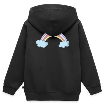 Regenbogen - Kinder Premium Organic Zip Hoodie - Schwarz - Hinten - AI Model Kid Male (0cm)