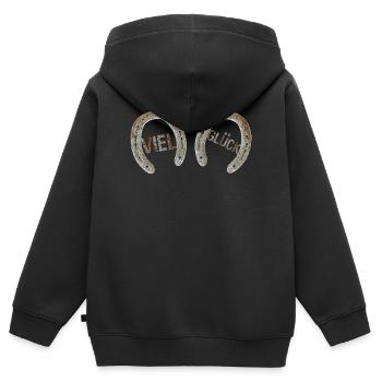 Viel Glück - Kinder Premium Organic Zip Hoodie - Schwarz - Hinten - AI Model Kid Male (0cm)