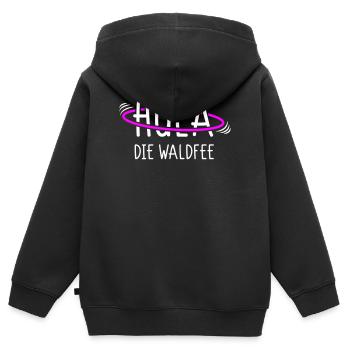Hula die Waldfee - Für Coole Hula Girls - Kinder Premium Organic Zip Hoodie - Schwarz - Hinten - AI Model Kid Male (0cm)