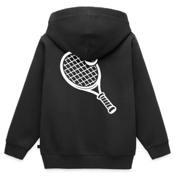 Tennisschläger Tennisball Tennis - Kinder Premium Organic Zip Hoodie - Schwarz - Hinten - AI Model Kid Male (0cm)