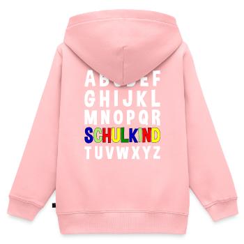 Schulkind ABC - Kinder Premium Organic Zip Hoodie - Rosa - Hinten - AI Model Kid Female (0cm)