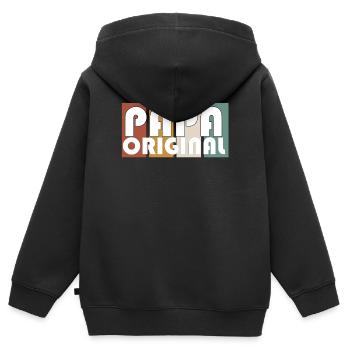 Ursprünglicher Vater - Kinder Premium Organic Zip Hoodie - Schwarz - Hinten - AI Model Kid Male (0cm)