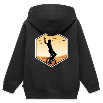 unicycle unicycle artist unicycle unicycle queen - Kids Premium Organic Zip-up Hoodie - black - Back - AI Model Kid Male (0cm)
