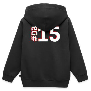 DB15-KARTON - Kinder Premium Organic Zip Hoodie - Schwarz - Hinten - AI Model Kid Male (0cm)