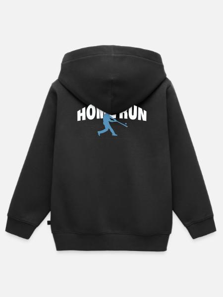 HOME RUN - Kinder Premium Organic Zip Hoodie - Schwarz