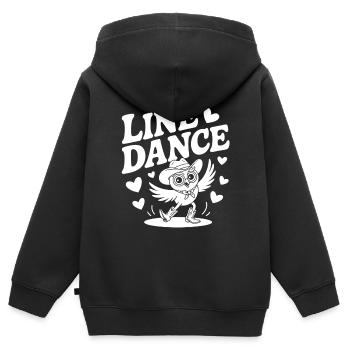 La danse en ligne : mon hobby - ma passion - mon truc - Sweat Premium à capuche zippé enfant bio - noir - Dos - AI Model Kid Male (0cm)